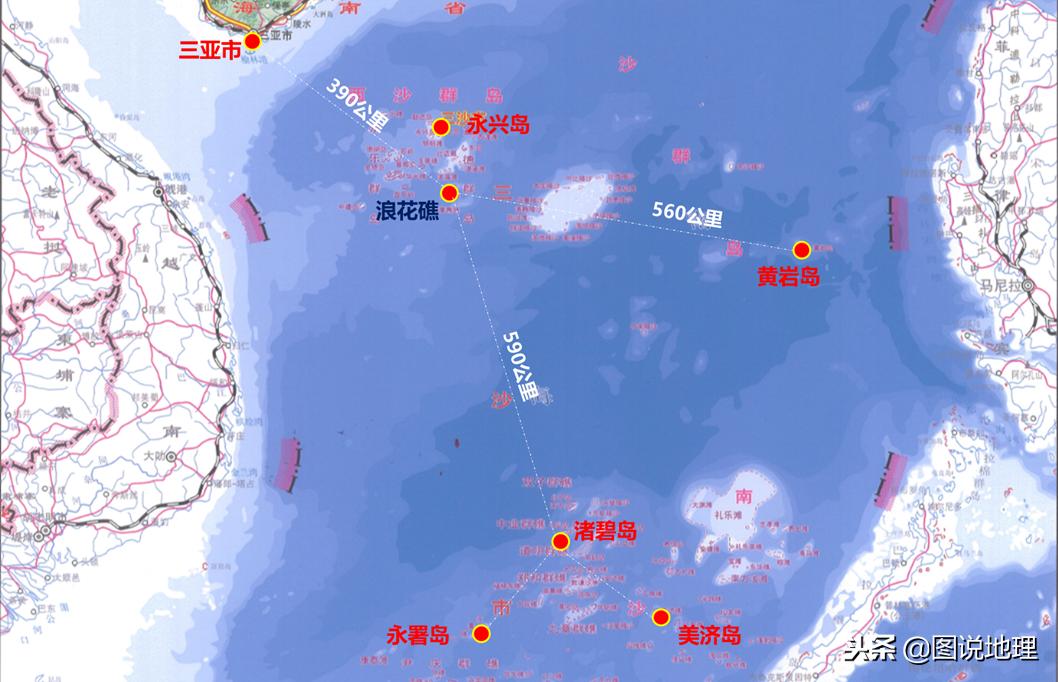 三亚到黄岩岛的距离