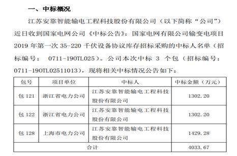 多家公司中标大额电网采购订单